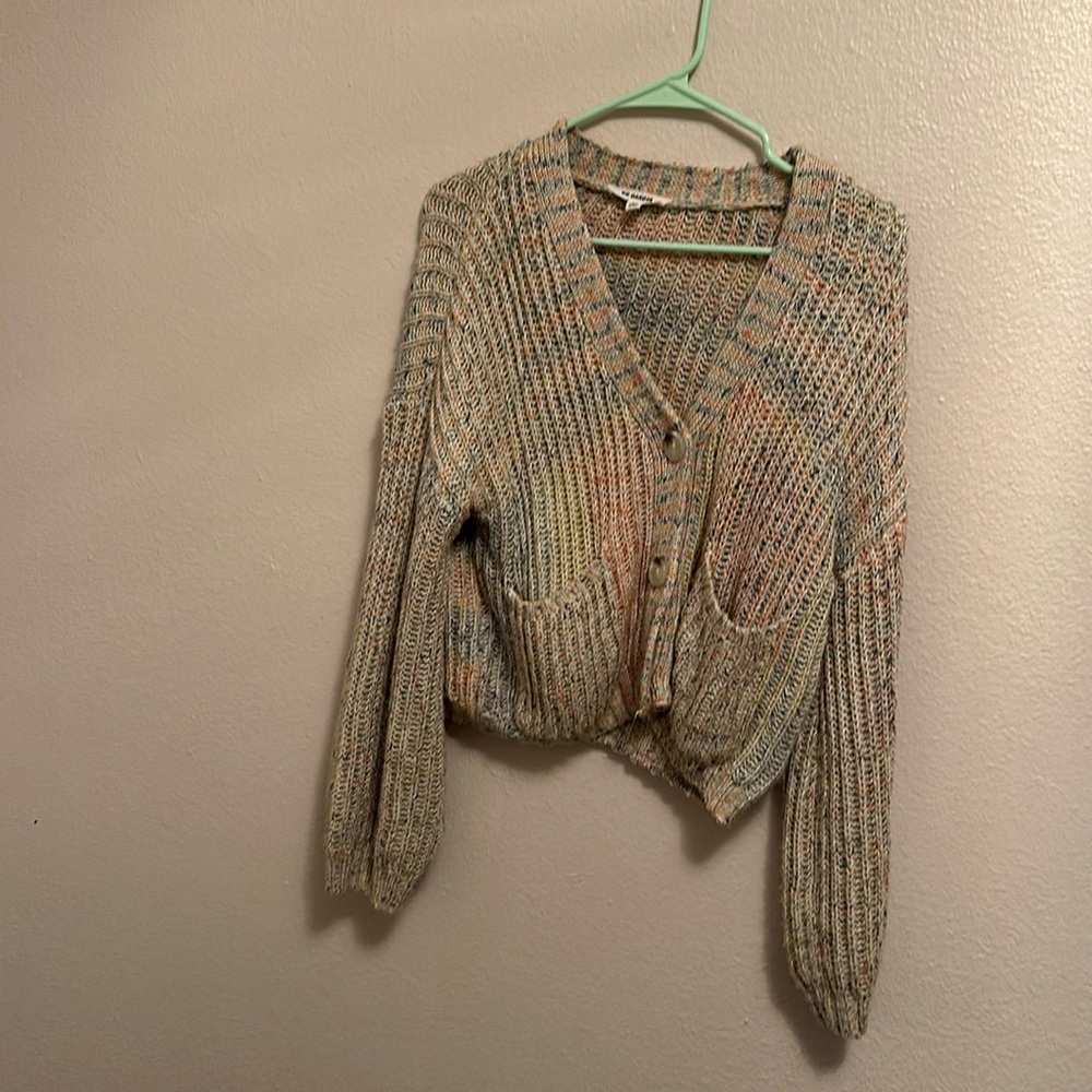 BB Dakota, cardigan, multi color, size medium